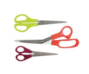 Cogex 60824 - Set di forbici per uso domestico, in acciaio e plastica, 3 pz.