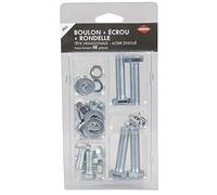 Cogex 85213 Bullone con dado/rondella, Grigio, Set di 48 pezzi