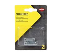 Cogex 85309 cerniera metallo, grigio, 19 x 30 mm, set di 2 pezzi