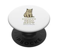 Cogito Ergo Meow - Funny Philosophy Cat Design PopSockets PopGrip Adesivo