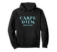 Cogli il giorno Carpe Diem Inspirational Latino in blu Felpa con Cappuccio