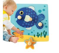 Cognitive Matching Board Puzzle Game For Kids Ages 2-5, Portable Wooden Travel Learning Toy, Kindergarten Fine Motor Skill Development Educational Activity