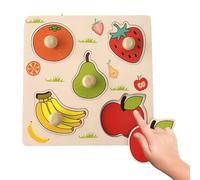 Cognitive Matching Board Puzzle Game For Kids Ages 2-5, Portable Wooden Travel Learning Toy, Kindergarten Fine Motor Skill Development Educational Activity