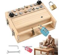 Cognitive Training Wooden Screw Activity Panel with Locks, Knobs, Wrenches