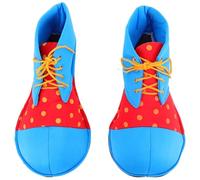 COHEALI 1 Paio Stivali Rossi Clown Scarpe da Clown Rosse Scarpe da Clown Nere Pagliaccio Cosplay Grandi Scarpe Naso Clown del Circo Scarpe Clown Set di Abbigliamento Halloween Tessuto