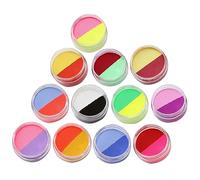 COHEALI 1 Set Vernice per Pittura Solubile in Acqua A Due Colori Kit Pennelli per Trucco Vernice Lavabile Fan Pittura per Il Viso Arancione Trucco per Gli Occhi Vernici Colori Cosmetici