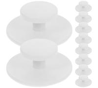 COHEALI 10 Pezzi Maniglia Adesiva Rotonda per Cassetto e Armadio, Bianca | Plastica Moderna Minimalista, Installazione Autoadesiva, Presa Comoda ed Ergonomica, per Animali