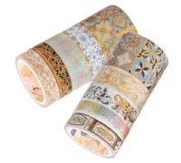 COHEALI 10 Pezzi Nastri Washi Decorativi per Album e Fai da Te, Nastro Adesivo Creativo senza Tracce per Diario, Materiali Artigianali Sicuri per Scrapbooking e Decorazioni