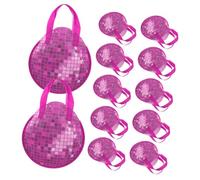 COHEALI 12 Pezzi Borsa e Facile da Trasportare Non Tessuto Disco Retrò Regalo Rosa con Design a Palla Specchiata Scintillante , Riutilizzabile per Matrimoni e Addii al Nubilato