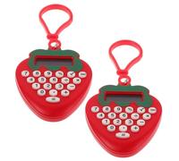 COHEALI 2 Pezzi Calcolatrice Mini Portachiavi a Forma di Fragola Rossa in Abs con Display Chiaro e Design Compatto, per Studenti e Attività Scolastiche