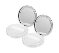 COHEALI 2 Pezzi Contenitori per Cipria Vuoti Ultra Sottili da 3g Specchio e Puff in Velluto, Custodia Resistente in Abs e Vetro per Donne e Makeup Girl