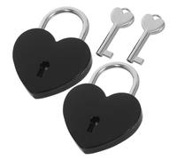 COHEALI 2 Pezzi Lucchetto Cuore Nero in Metallo con Chiave, Design Elegante a Forma di Cuore, Uso Versatile e Lunga Durata, per Occasioni Speciali e Scatole Porta Gioie