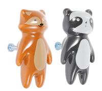 COHEALI 2 Pezzi Pomelli per Mobili in Ceramica Maniglie Armadio Forma di Animali Cartoon Panda e Volpe Pomelli per Ante e Cameretta Maniglie Resistenti e Decorativi per Mobili