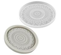 COHEALI 2 Pezzi Stampo in Silicone per Sottobicchieri Motivo Floreale, Resistente e Antiaderente, per Kit Fai da Te e Decorazioni per Banchetti e Riunioni di Famiglia
