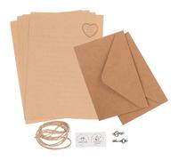 COHEALI 2 Set Set Carta da Lettere Vintage A5 Buste in Carta e Corda di Canapa, Stile Retrò Portatile per Scrivere Poesie e Annunci Scrittura Fluente