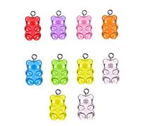 COHEALI 20 pezzi Ciondoli Orsetto Colorata per Bracciali Collane e Orecchini Fai da Te Charm Durevoli e Sicuri per Gioielli Personalizzati