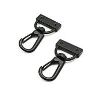 COHEALI 20 Pezzi Di Fermagli A Moschettone in Metallo Massiccio Con Girevole A D Per Cordino Portachiavi Ganci A Scatto Neri Da 28 Mm