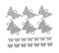 COHEALI 20pezzi Connettori Farfalla e Ciondoli Farfalla Strass Perline di Strass Farfalle Connettori di Collegamento Pendenti per Creazione di Gioielli Ciondoli Fai da Te