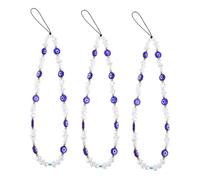 COHEALI 3 Pezzi Cordino per Cellulare Perline Blu e Amuleto Protettivo, Accessorio Decorativo in Plastica e Resina, Design Elegante e Resistente per Outfit Formali e Uso Quotidiano