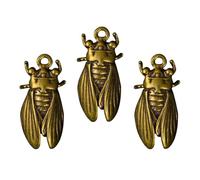 COHEALI 3 Pezzi Pendenti Retro in Ottone a Forma di Cicala Decorativi Oro, Facili da Appendere, per Portachiavi e Regali Unici