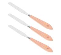 COHEALI 3 Pezzi Set di Coltelli per Pittura a Olio in Acciaio Inossidabile Manici in Legno, Strumenti Versatili e Resistenti per Artisti Professionisti e Amatori in Pittura a Olio