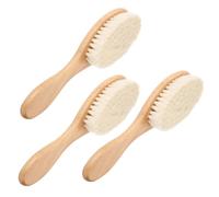 COHEALI 3 Pezzi Spazzola per Chioma Ragazzo Ragazza con Manico in Legno Ergonomico, Setole Morbide per Massaggio al Cuoio Capelluto, e Ragazzo Ragazza, Impugnatura Confortevole Beige