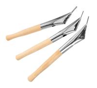 COHEALI 3 Pezzi Strumenti per Scultura Argilla in Acciaio Inox e Legno, Penne Intaglio Ceramica e Batik, Utensili Artigianali per Modellare e Decorare Terracotta, Set Compatto per Artisti