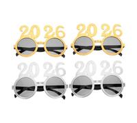 COHEALI 4 Pezzi Occhiali 2026 Rotondi in PC per Feste e Laurea, Design | Comfortevoli da Indossare, Protezione Dalla Luce Intensa, Stile Trendy, Accessorio per Incontri Festivi e Foto
