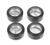 COHEALI 4 Pezzi Scatola Trasparente per Ombretti Vuota 3 Scomparti Rotondi in Plastica Nera, Comoda e Portatile per Make-up On-the-go e Lipstic Fai-da-te
