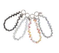 COHEALI 4pezzi Cordino per Cellulare in Cristallo Perline Bracciale da Polso per Telefono Catena da Polso Antiscivolo e Protettiva per Smartphone