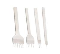 COHEALI 4pezzi Strumenti Per Punzonatura Pelle Kit Punzonatori e Prong Per Fai Te Manici Antiscivolo e Alta Durezza Per Creazioni Cuoio e Decorazioni