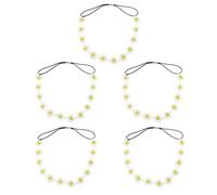 COHEALI 5 Pezzi Cerchietto per Chioma Bianco Piccolo Fiore Margherita, Tessuto Traspirante e Design Elegante un Comfort Unico in Ogni Occasione