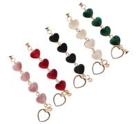COHEALI 5 Pezzi Ciondolo per Telefono a Forma di Cuore in Peluche e Lega, Phone Chain Decorativo, Leggero, Facile da Installare, per Cellulari e Borse, Stile Elegante