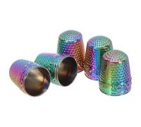 COHEALI 5 Pezzi Ditali da Cucito in Metallo Protezione per Dita Ergonomici, Copridito Vintage per Cucito a Mano e Quilting, Accessori per Artigianato e Riparazioni Tessuti