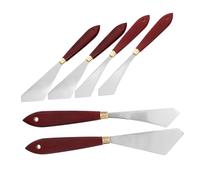 COHEALI 6 pezzi Spatole per Pittura Olio in Metallo con Manico in Legno Raschietti Artistici Leggeri e Portatili per Olio Acquerello Tela e Decorazioni Murali Strumenti per Artisti e