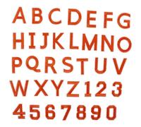 COHEALI 72 Pezzi Toppe Termoadesive Lettere e Numeri Arancioni Ricamate per Abbigliamento, Patch da Cucire in Filo Ricamato, Facili da Applicare, per Progetti DIY Creativi