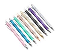 COHEALI 8 Pezzi Penne Sfera in Metallo con Meccanismo Scatto Penne Sottili e Leggere con Clip Colori Misti Verde Blu Nero Argento Oro Rosa Rosa Oro per Ufficio Scuola e Uso Quotidiano