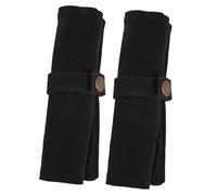 COHEALI Astuccio Rotolo Canvas Nero 2pezzi con 5 Slots, Porta Matite | Festa Scuola Decor, Astuccio Quick Case, Astuccio Rotolo per Studenti e Artisti, Compatto e Portatile
