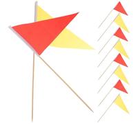 COHEALI Bandierine Triangolari Colore Brillante 10 Pezzi per Irrigazione Giardino Asta in Legno da 40cm, Segna Irrigatori Prato per Uso Industriale e Prato