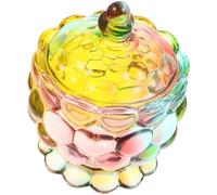 COHEALI Barattolo in Vetro a Forma di Cubo da 200ml per Caramelle e Dolci, Contenitore Pratico per Cucina e Sala Riunioni Design Raffinato e Decorazione in Vetro