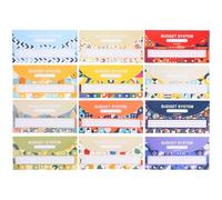 COHEALI Buste per Contanti Budget 12 Pezzi Raccoglitore a Fogli Mobili, Buste per Registrazione Bilancio Economiche e Leggere, Organizer Portadocumenti Multifunzione per Casa e Ufficio