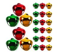 COHEALI Campanelle di Natale in Ferro 24 Pezzi Campanelli Metallici Aperti 8Mm Rossi Verdi Oro Decorazioni Fai da Te per Alberi Ornamenti Sospesi per Festa e Casa