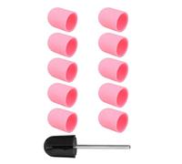 COHEALI Cappucci Abrasivi per Unghie 10 Pezzi 120# Rosa con Testina per Levigatura Unghie Kit Nail Art Portatile per Manicure Professionale e Uso Domestico