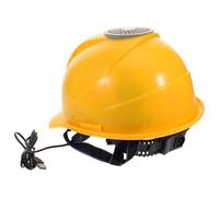 COHEALI Casco di Sicurezza Ventola USB Integrata, Casco Protettivo da Lavoro Giallo Raffreddamento e Protezione Solare, per Edilizia e Lavori di Ristrutturazione Estivi