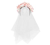 COHEALI Cerchietto Rose Rosse e Bianche per Costume Halloween | Accessorio Chioma in Stoffa, Design Classico Fiori Vividi, per Cosplay e Día De Muertos
