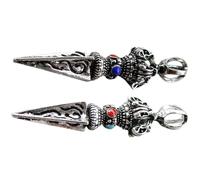 COHEALI Ciondolo Portachiavi e Charm per Uomo Vintage in Metallo Retrò Foro per Borse e Braccialetti, Decorazione Artigianale Doppio Set Blu e Rosso per Uso Quotidiano e Regalo