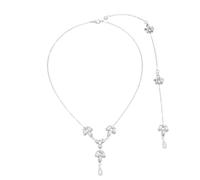 COHEALI Collana Schiena da Donna Elegante Ciondolo Unico in Cristallo Argento per Matrimonio e Uso Quotidiano Lavorazione Fine