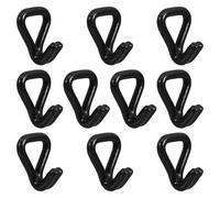 COHEALI Ganci Doppi Resistenti e Sicuri 10 in Nero con Rivestimento Plastico per Stoccaggio e Trasporto, per Logistica e Traslochi