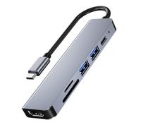 COHEALI Hub USB di Tipo C 6 Porte Multifunzione Supporto Dock, Caricatore Rapido 87w e Porta Video per Laptop, Telefono e Tablet, Accessorio per Presentazioni e Ufficio