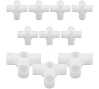 COHEALI Kit 10 Pezzi Connettori in Plastica per Armadio a 4 Direzioni, Resistenti All'usura, Stabile e Compatibile Bastoni per Vestiti di 24,5mm, per Scarpiere e Mobili